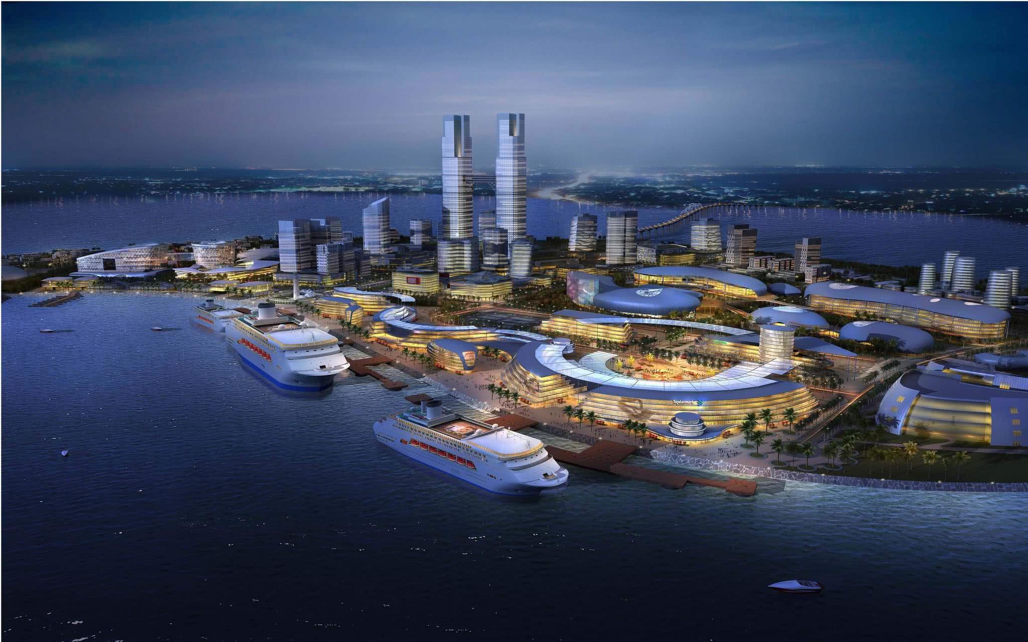 海南“太極八卦”島 夜色璀璨，手機軟件點亮美景